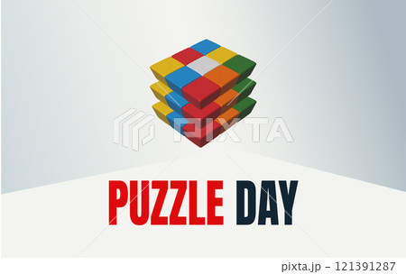 Puzzle day in january design templet 121391287