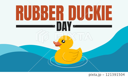 Rubber duckie day design templet banner 121391504