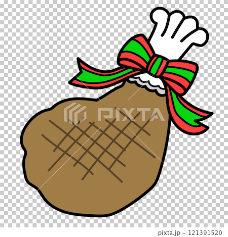 クリスマスカラーのリボンがついたチューリップフライドチキン クリスマスカラーのリボンがついたチューリップフライドチキン 121391520