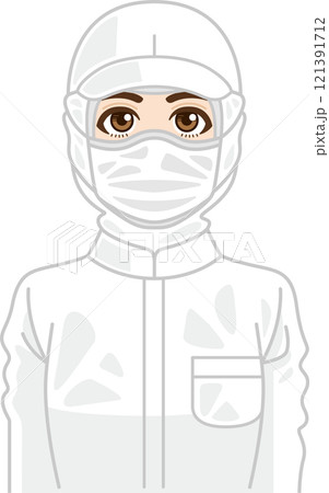 クリーンルームの女性作業員 121391712