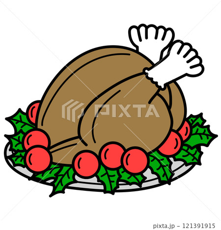 クリスマスに食べる七面鳥の丸焼き クリスマスに食べる七面鳥の丸焼き 121391915