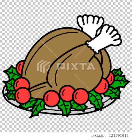 クリスマスに食べる七面鳥の丸焼き クリスマスに食べる七面鳥の丸焼き 121391915