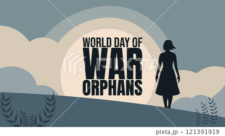 World War orphans day theme template. Suitable for Poster, Banners, design templet 121391919