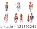 Nutcracker Watercolor Collection Bundle Set Isolated on a Transparent Background 121392241