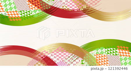 和柄　カラフル　模様　背景	 121392446