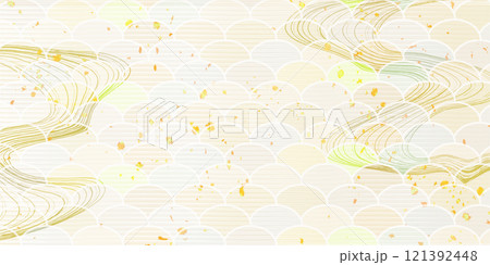 和柄　金　模様　背景	 121392448