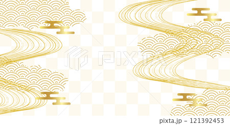 和柄　金　模様　背景	 121392453