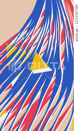 Abstract Composition Consisting Of Chaotically Scattered Geometric Elements 121392780