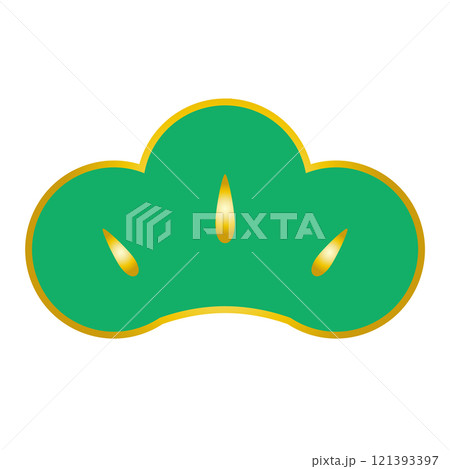 松のイラスト 金の縁どりあり 背景透過 松のイラスト 金の縁どりあり 背景透過 121393397