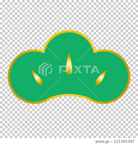 Pine illustration with gold border and transparent background Pine illustration with gold border and transparent background 121393397