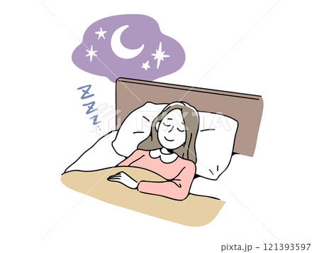 ぐっすり眠る女性 121393597