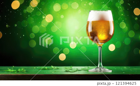《AI画像》グラスに注がれたビール 121394625