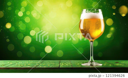 《AI画像》グラスに注がれたビール 121394626