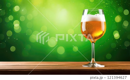 《AI画像》グラスに注がれたビール 121394627