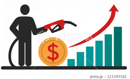 ガソリン価格高騰イメージ ガソリン価格高騰イメージ 121395582