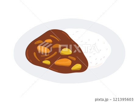 シンプルなカレーライスのイラスト シンプルなカレーライスのイラスト 121395603
