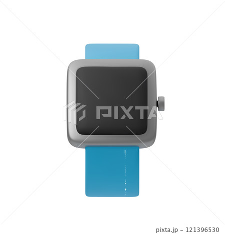 3D vector illustration of modern smartwatch with blue strap and minimalistic design. Perfect for fitness, health tracking, technology, wearable gadgets, or user interface concepts 3D vector illustration of modern smartwatch with blue strap and minimalistic design. Perfect for fitness, health tracking, technology, wearable gadgets, or user interface concepts 121396530