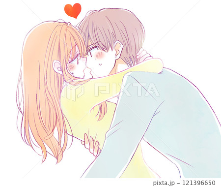 キス　夢中　男女　カップル 121396650