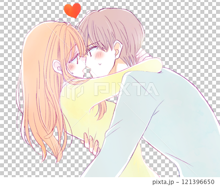キス　夢中　男女　カップル 121396650