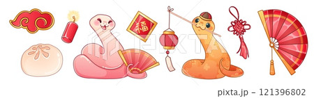 Festive chinese new year set. Festive chinese new year set. 121396802