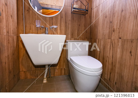 Korean glamping in bathroom interior Korean glamping in bathroom interior 121396813