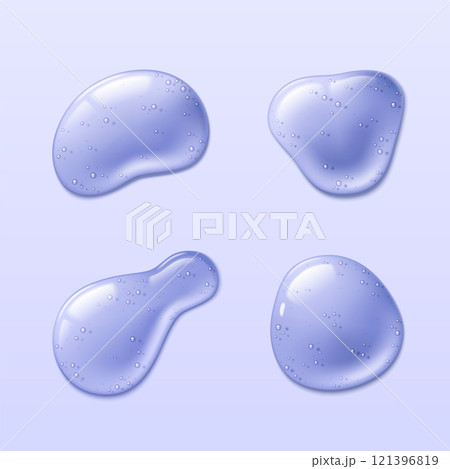 Transparent jelly drops with organic shapes 121396819