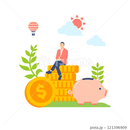 資産運用・資産形成・株式投資 ベクターイラスト 121396909