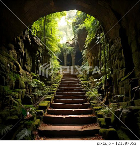 遺跡から外への階段3 121397052