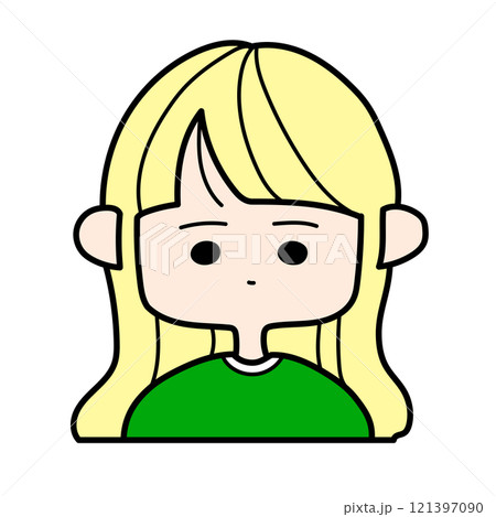金髪ロングヘアのシンプルな女の子 121397090