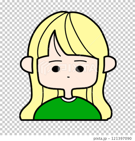 金髪ロングヘアのシンプルな女の子 121397090