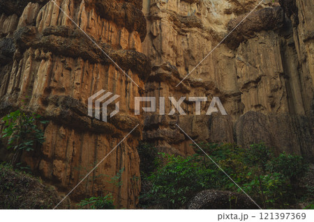 travel and people activity concept with mountain and rock in tropical forest 121397369