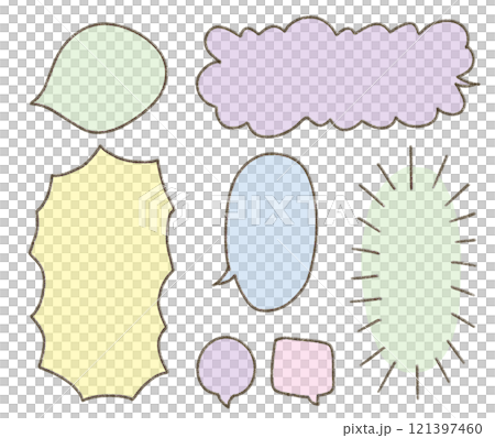 パステル手描き吹き出し パステル手描き吹き出し 121397460