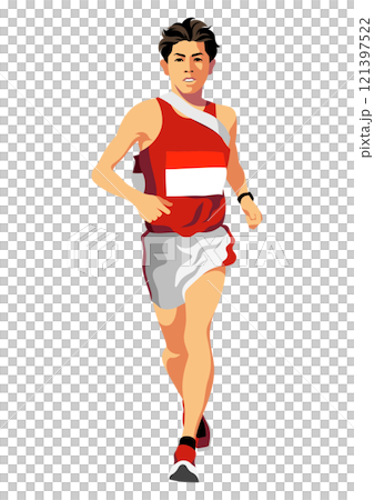 Relay race runner 121397522