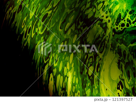 Liquid art. Modern colorful background. The illusion of a spilled colored liquid.Interior design, paintings, covers, posters and creative ideas 121397527