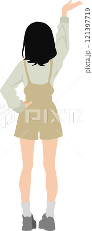 後ろ姿の女性のイラスト 後ろ姿の女性のイラスト 121397719