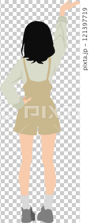後ろ姿の女性のイラスト 後ろ姿の女性のイラスト 121397719