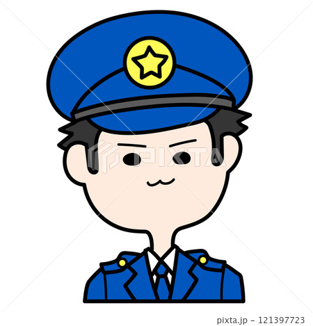 かわいい警察官の上半身イラスト 121397723