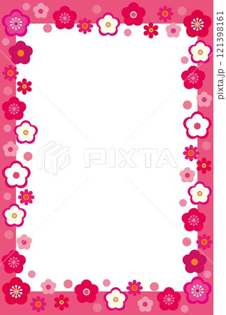 梅の花 フレーム ホワイトスペース はがき 梅の花 フレーム ホワイトスペース はがき 121398161