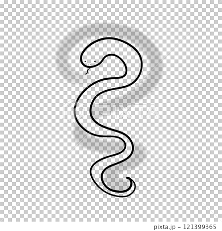 シンプルな蛇のイラスト 121399365