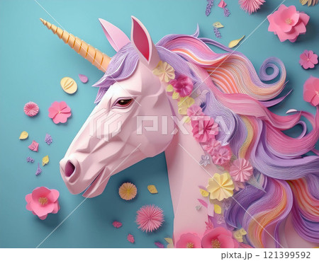 colorful unicorn for valentines day. unicorn on colorful background. AI Generated. colorful unicorn for valentines day. unicorn on colorful background. AI Generated. 121399592