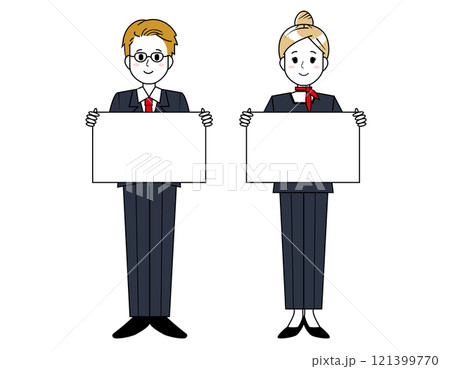 接客をする男性と女性の販売員のイラスト 接客をする男性と女性の販売員のイラスト 121399770