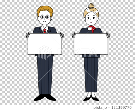 接客をする男性と女性の販売員のイラスト 接客をする男性と女性の販売員のイラスト 121399770