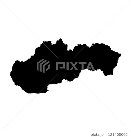 Slovakia high detailed vector representation of country silhouette in solid black on white background. For educational, decorative, or informational use showcasing the national outline. Slovakia high detailed vector representation of country silhouette in solid black on white background. For educational, decorative, or informational use showcasing the national outline. 121400003