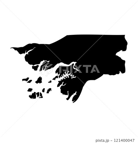 Guinea-Bissau high detailed vector representation of country silhouette in solid black on white background. For educational, decorative, or informational use showcasing the national outline. 121400047
