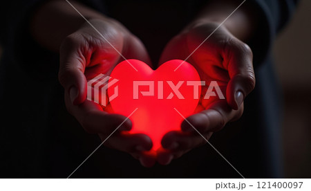 Heart-shaped string lights in cozy Valentines room 121400097