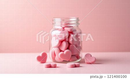 Heart-shaped string lights in cozy Valentines room 121400100