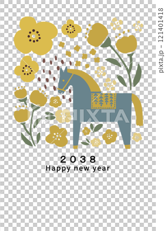 2038年　午年　年賀状テンプレート 121401418
