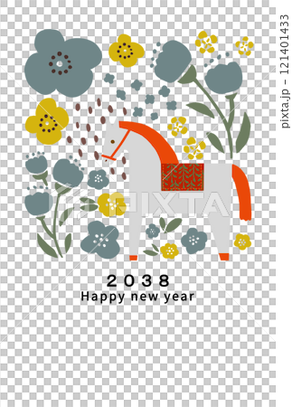 2038年　午年　年賀状テンプレート 121401433