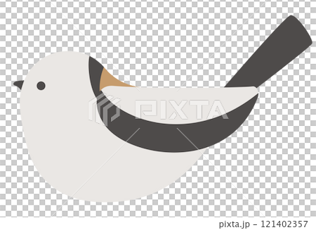 Simple long-tailed tit horizontal icon 121402357