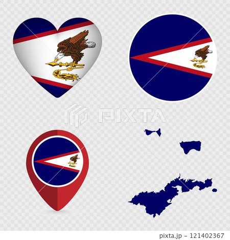 American Samoa Flag Icons Pack. Vector illustration. American Samoa Flag Icons Pack. Vector illustration. 121402367